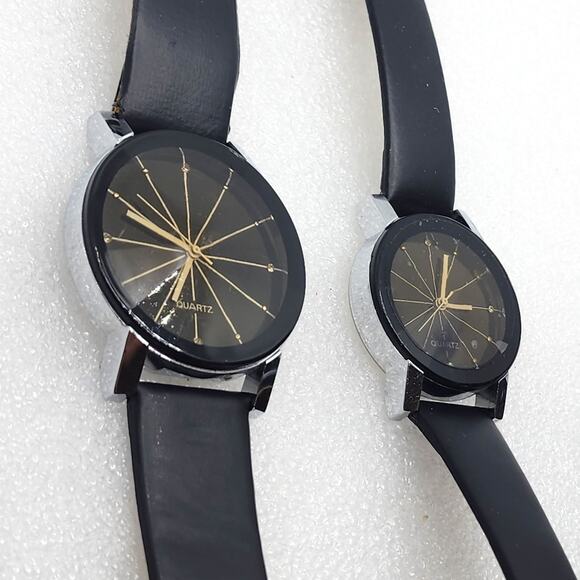 2 Watch Bundle Lot His Her couple set Mid Century Snider Starburst Dial Design - Picture 2 of 9